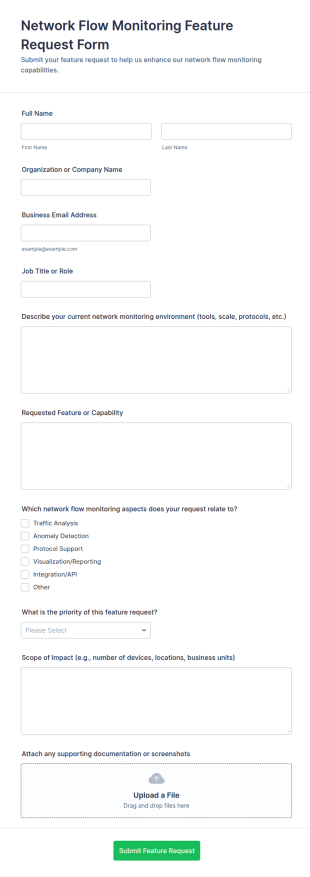 Network Flow Monitoring Feature Request Form Template