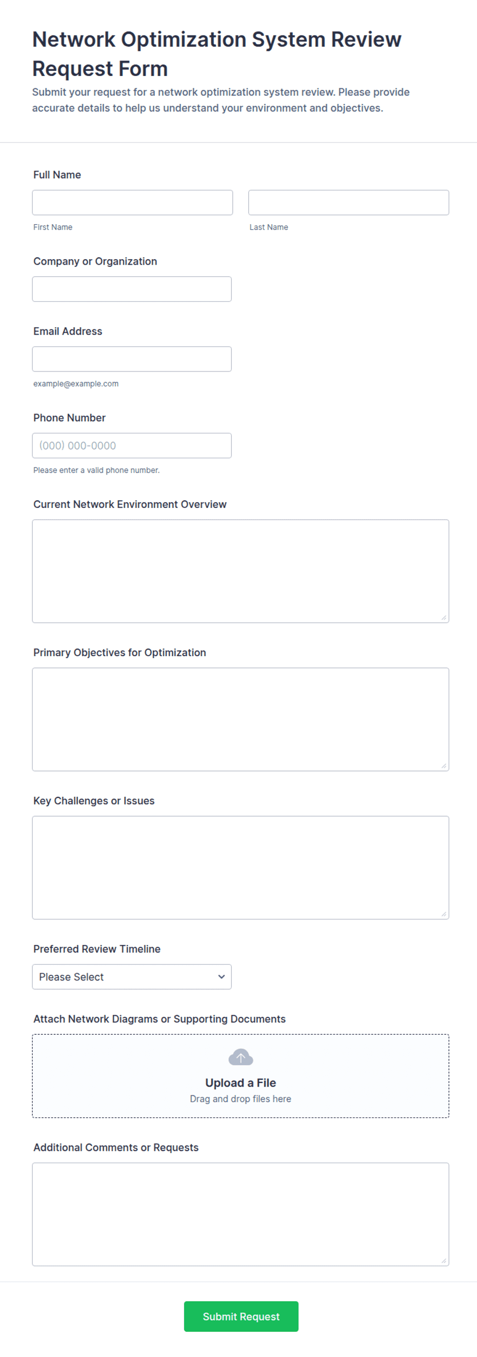 Optimizer Box Network Optimization System Review Request Form Template | Jotform