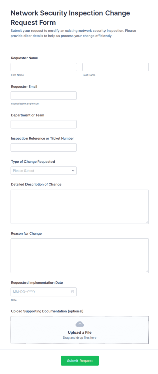 Network Security Inspection Change Request Form Template