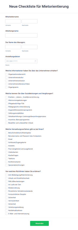Neue Checkliste Für Mietorientierung