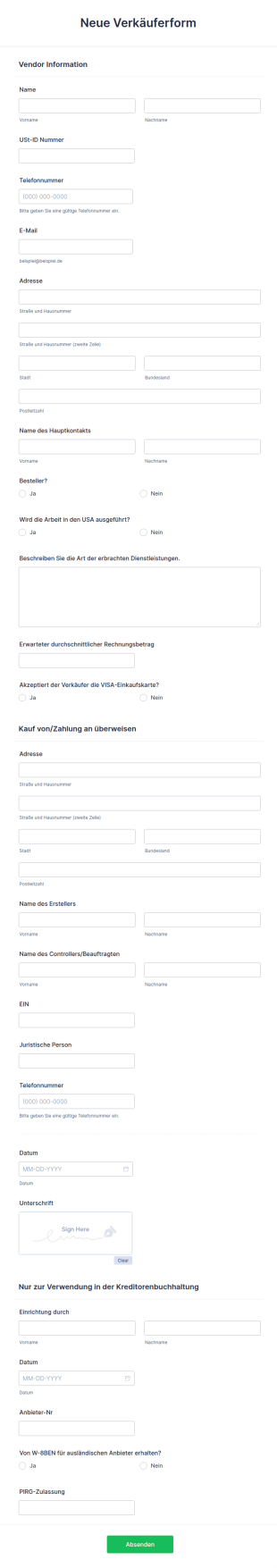 Neue Verkäuferform