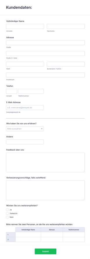 Neukunden Registrierung