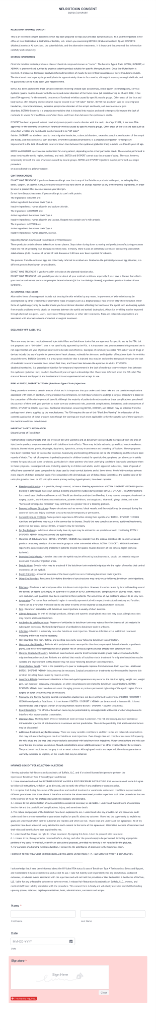 Neurotoxin Consent Form Template
