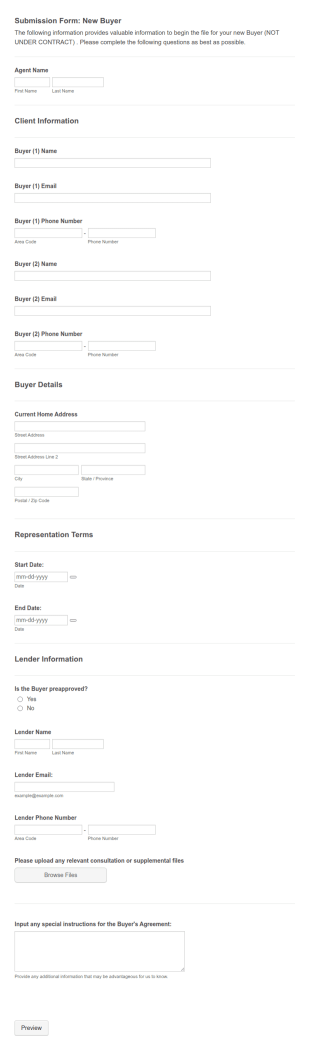 New Buyer Compliance Form Template