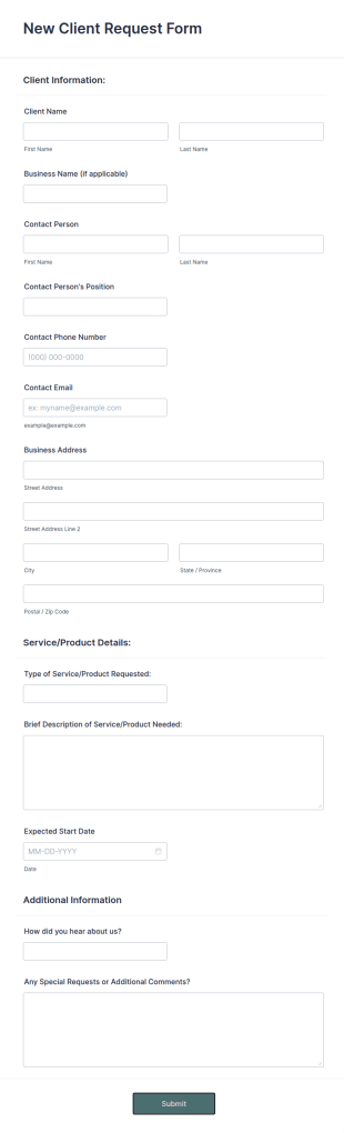 Client Requets New Client Request AI Agent Template | Jotform