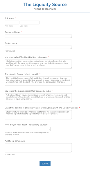 New Client Testimonial Form Template