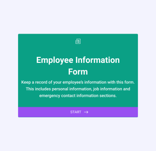 New Employee Details Form Template