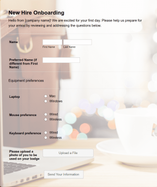 New Employee Equipment Form Template