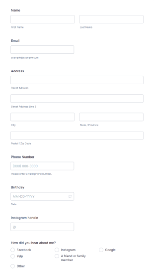New Guest Consent Form (salon) Form Template