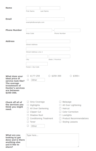 New Guest Waitlist Form Template