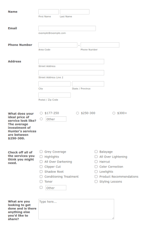 New Guest Waitlist Form Template
