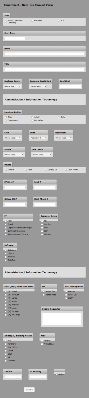 New Hire Registration Form Template