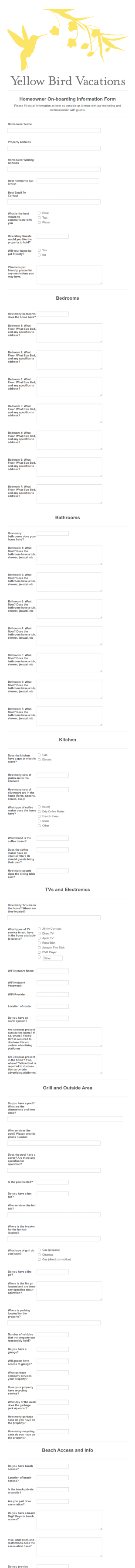 New Homeowner Onboarding Including Homeowner Checklist Form Template