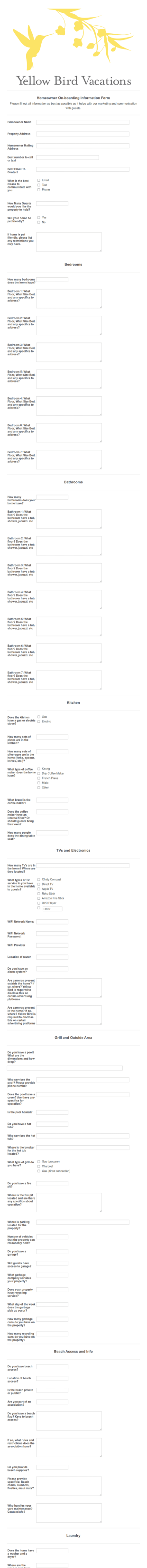 New Homeowner Onboarding Including Homeowner Checklist Form Template