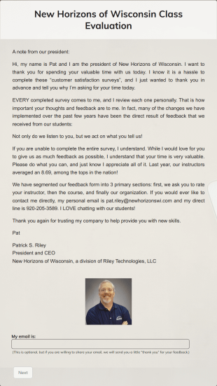 Class Evaluation Form Template