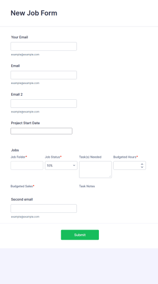 New Job Form