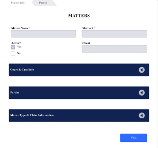 New Matter Form Template