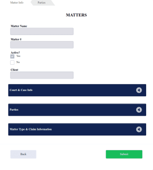 New Matter Form Template
