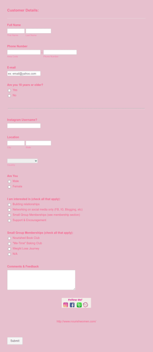 New Member Registration Form Template