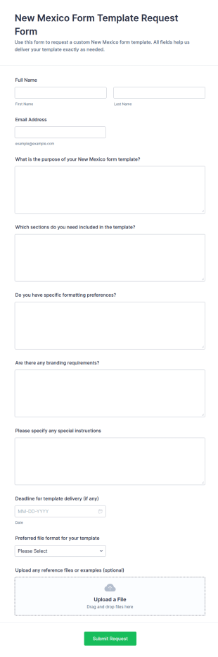 New Mexico Form Template Request Form