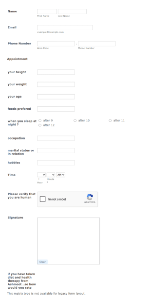 New Patient NUTRITION Assessment Form Template