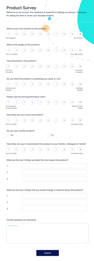 New Product Survey Form Template