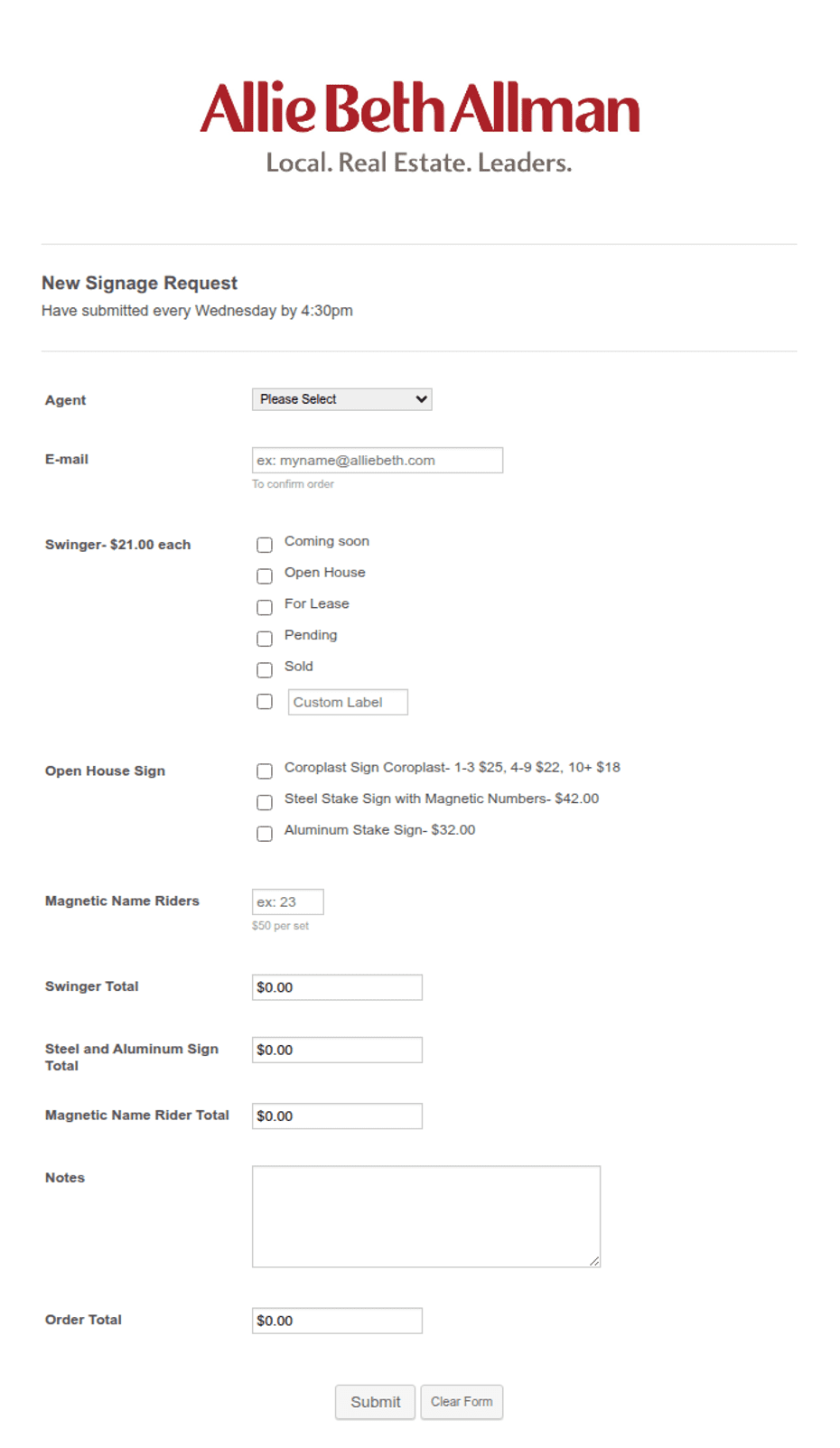 New Signage Request Form Template | Jotform