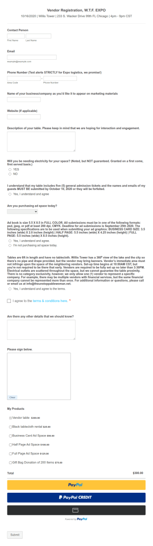 New Vendor Setup Form Template