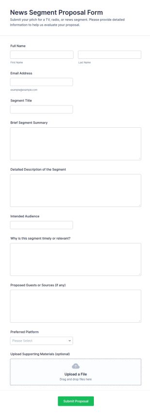 News Segment Proposal Form Template