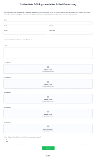 Newsletter Anmeldeformular Form Template