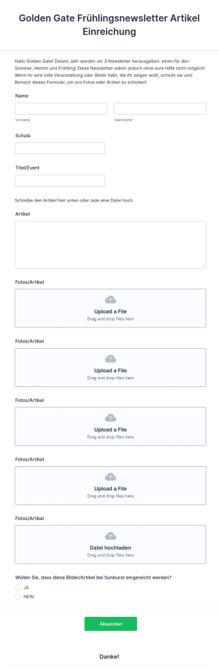 Newsletter Anmeldeformular