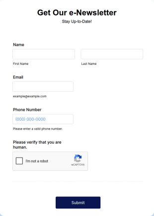 Newsletter Signup Form Template