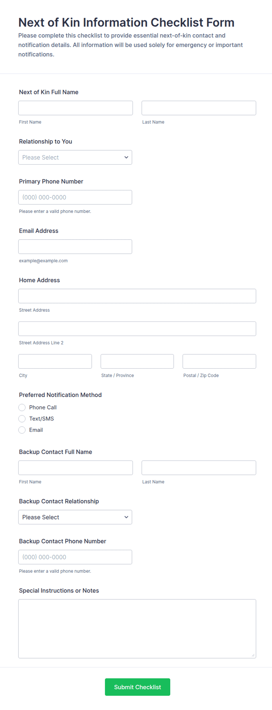 Contract Form Template.pdf Next of Kin Information Form Template | Jotform