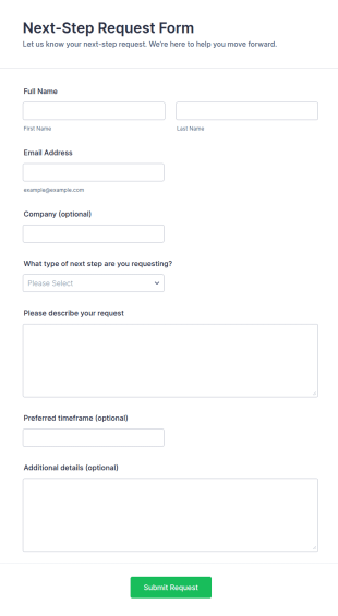Next Step Request Form Template