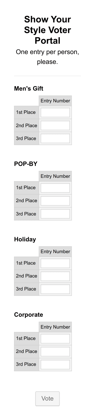 Style Voting Form Template