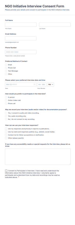 NGO Initiative Interview Consent Form Template