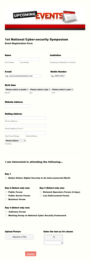 Event Registration Form Template