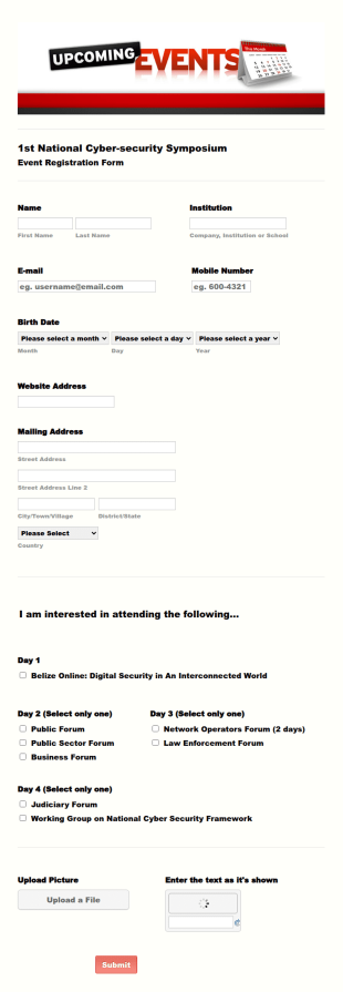 Event Registration Form Template