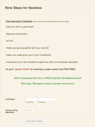 Nine Steps For Newbies Form Template