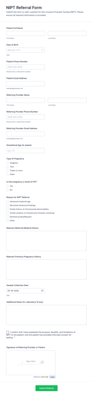 NIPT Referral Form Template