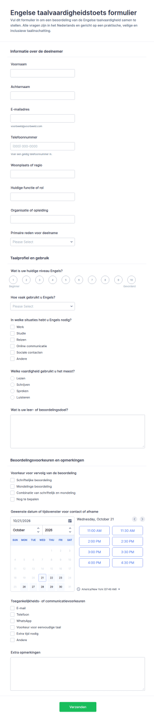 Niveaucheck Voor Taalvaardigheid Survey