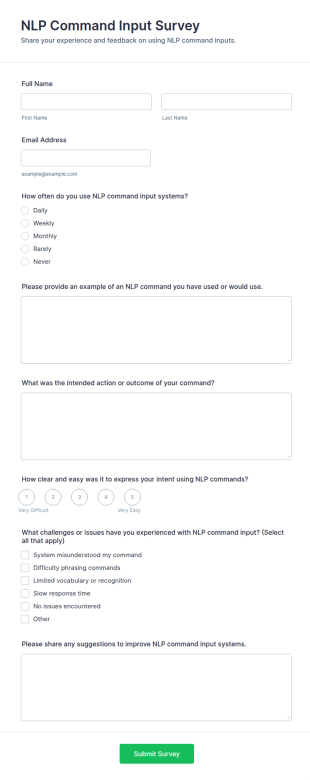 NLP Command Input Survey Form Template