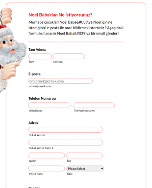 Noel Baba'dan Ne İstiyorsunuz? Form Şablonu