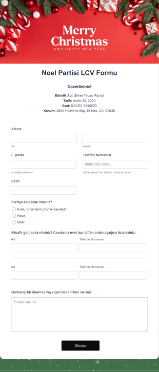 Noel Partisi LCV Form Template