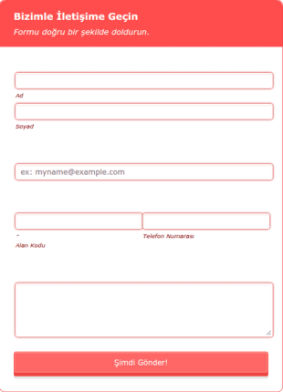 Noel Teması İletişim Form Şablonu