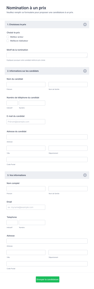 Nomination à Un Prix