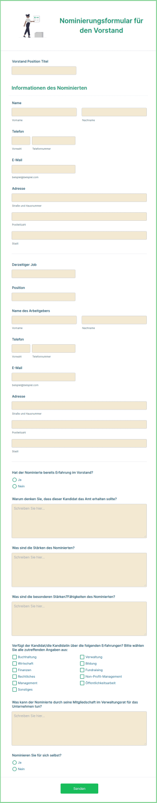 Nominierungsformular Für Den Vorstand