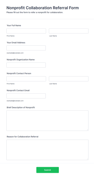 Nonprofit Collaboration Referral Form Template