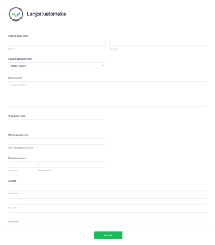 Nopea Lahjoituslomake Form Template