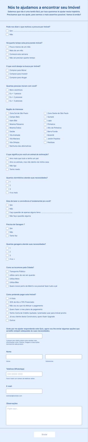 Nós Te Ajudamos A Encontrar Seu Imóvel Form Template